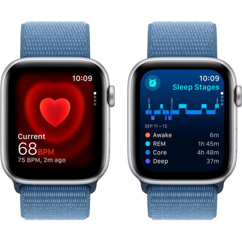 Смартгодинник Apple Watch SE GPS 44mm Silver Aluminium Case with Winter Blue Sport Loop