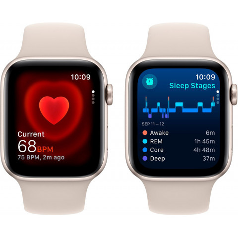 Смартгодинник Apple Watch SE GPS 44mm Starlight Aluminium Case with Starlight Sport Band – M/L